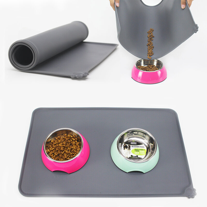 Pet Feeding Mat-Absorbent Pet Placemat Rubber Backing Quick Dry Water Mat for Dog Cat for Food and Water Bowl with Waterproof