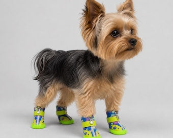 4pcs/set Waterproof Pet Dog Shoes  Anti-slip Rain Boots Footwear for Small Cats Dogs Puppy Dog Pet Booties Pet Paw Accessories